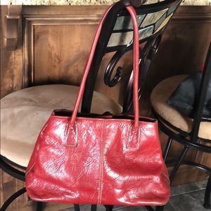 Fossil Red Leather Shoulder Bag